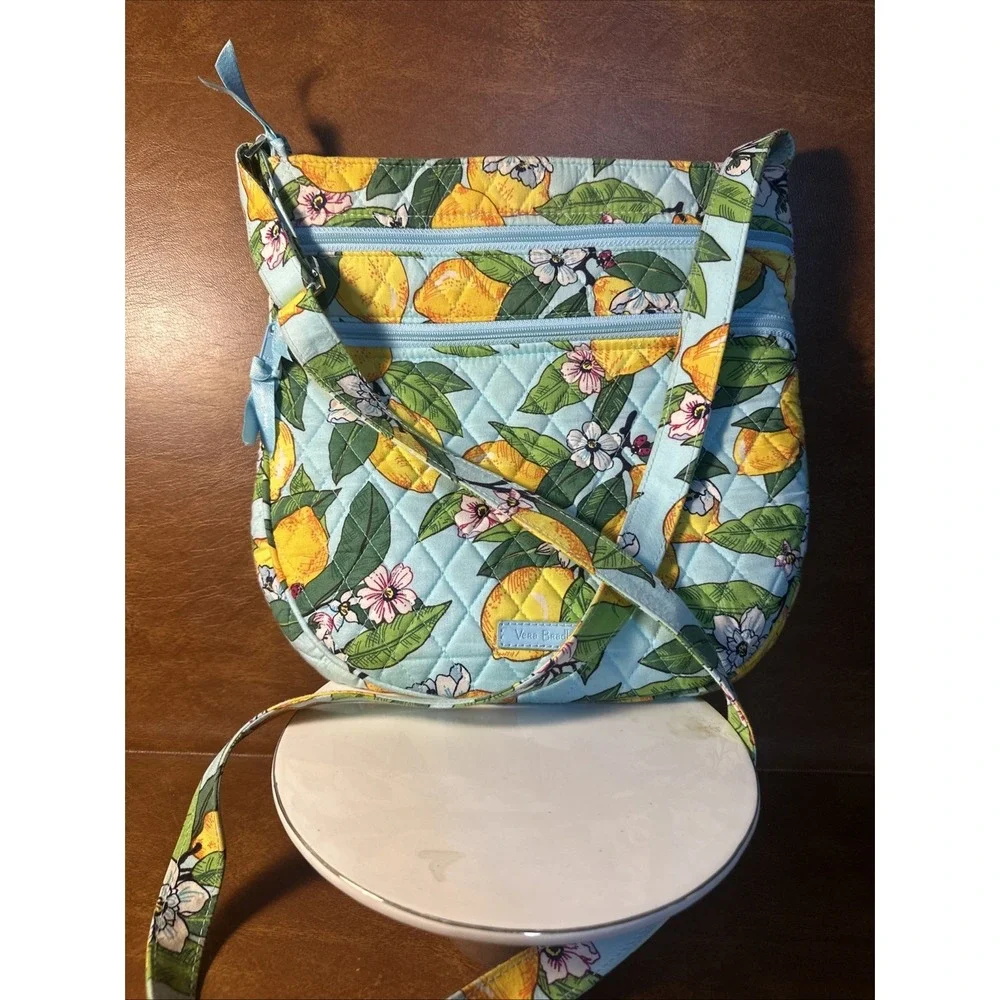Vera Bradley Trio Zip Hipster Purse Handbag LEMON GROVE Cross Body